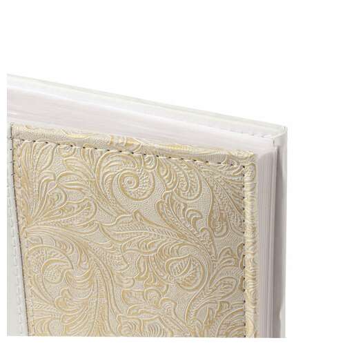  Фотоальбом brauberg на 300 фото 10х15 см, под кожу, бумажные страницы, бокс, белый+золото, 391117 | Фотоальбомы