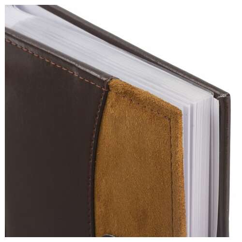  Фотоальбом brauberg на 200 фото 10х15 см, под гладкую кожу, бумажные страницы, застежка, темно-коричневый, 390479 | Фотоальбомы