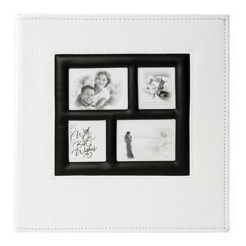  Фотоальбом brauberg на 500 фотографий 10х15 см, обложка под кожу рептилии, рамка для фото, белый, 390713 | Фотоальбомы