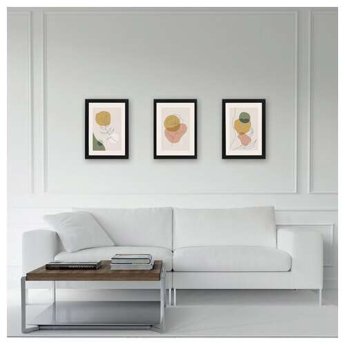  Рамка 21х30 см небьющаяся, комплект 3 штуки, багет 21 мм, мдф, brauberg "idea", черная, 391393 | Рамки для дипломов, сертификатов, грамот, фотографий