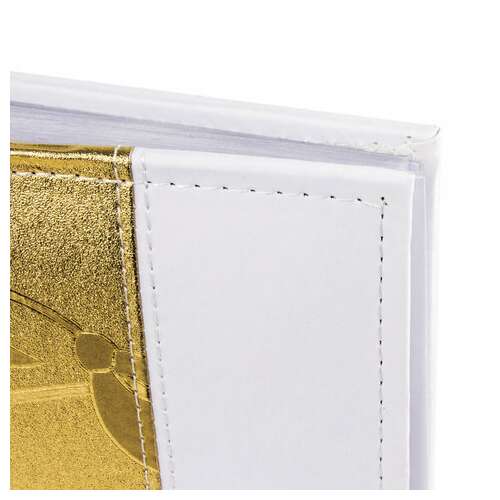  Фотоальбом brauberg на 200 фото 10х15 см, под кожу, бумажные страницы, бокс, бело-золотистый, 391112 | Фотоальбомы