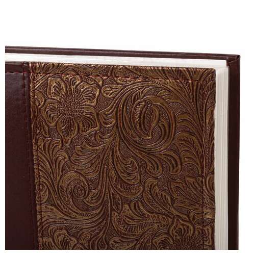  Фотоальбом brauberg на 300 фотографий 10х15 см, обложка под кожу, бумажные страницы, бокс, бордо+бронза, 390681 | Фотоальбомы