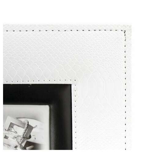  Фотоальбом brauberg на 500 фотографий 10х15 см, обложка под кожу рептилии, рамка для фото, белый, 390713 | Фотоальбомы