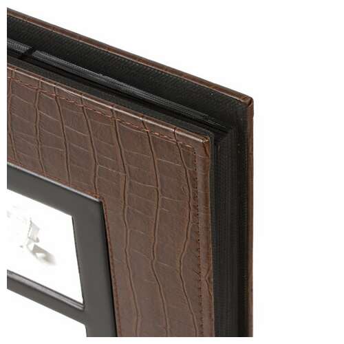  Фотоальбом brauberg на 500 фотографий 10х15 см, обложка под кожу крокодила, рамка для фото, коричневый, 390715 | Фотоальбомы