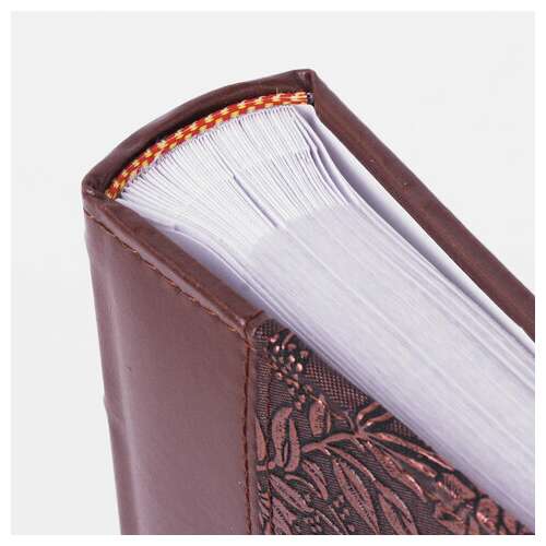  Фотоальбом brauberg на 100 фотографий 10х15 см, обложка под кожу, бумажные страницы, бокс, коричневый, 390693 | Фотоальбомы