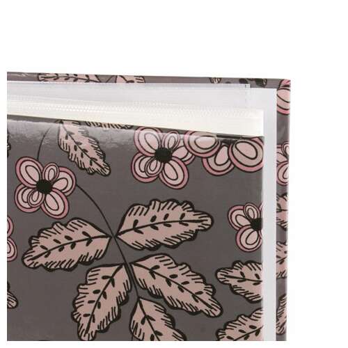  Фотоальбом brauberg на 200 фото 10х15 см, твердая обложка, "флора", серый с красным, 391121 | Фотоальбомы