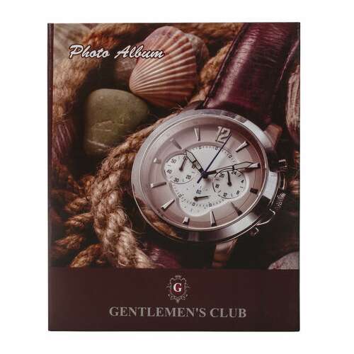  Фотоальбом brauberg на 200 фотографий 10х15 см, твердая обложка, "часы", коричневый, 390667 | Фотоальбомы