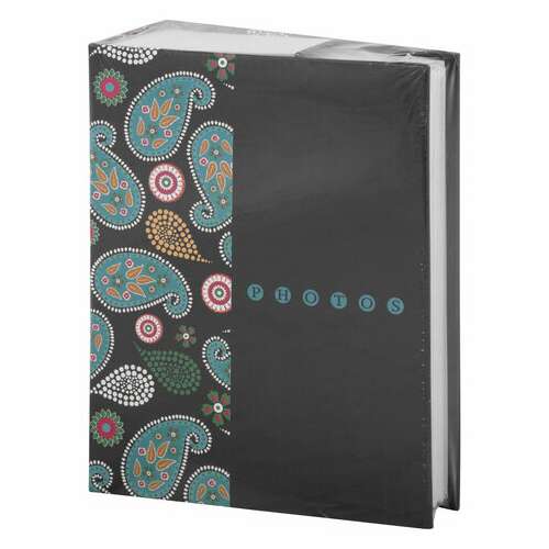 Фотоальбом brauberg на 304 фотографии 10х15 см, твердая обложка, "пейсли", черный с бирюзовым, 390674  Фотоальбом brauberg на 304 фотографии 10х15 см, твердая обложка, "пейсли", черный с бирюзовым, 390674 | Фотоальбомы