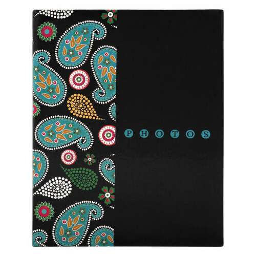 Фотоальбом brauberg на 304 фотографии 10х15 см, твердая обложка, "пейсли", черный с бирюзовым, 390674  Фотоальбом brauberg на 304 фотографии 10х15 см, твердая обложка, "пейсли", черный с бирюзовым, 390674 | Фотоальбомы