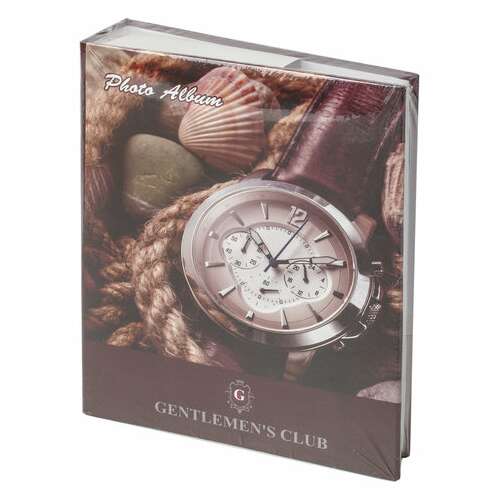  Фотоальбом brauberg на 200 фотографий 10х15 см, твердая обложка, "часы", коричневый, 390667 | Фотоальбомы