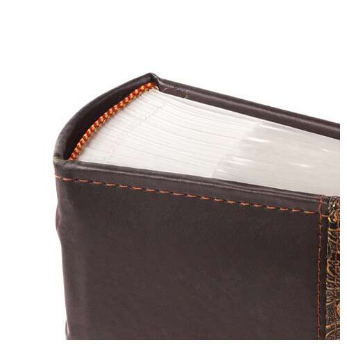  Фотоальбом brauberg на 300 фото 10х15 см, под кожу, бумажные страницы, бокс, коричневый + золото, 391118 | Фотоальбомы