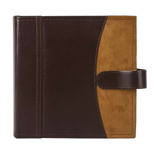  Фотоальбом brauberg на 200 фото 10х15 см, под гладкую кожу, бумажные страницы, застежка, темно-коричневый, 390479 | Фотоальбомы