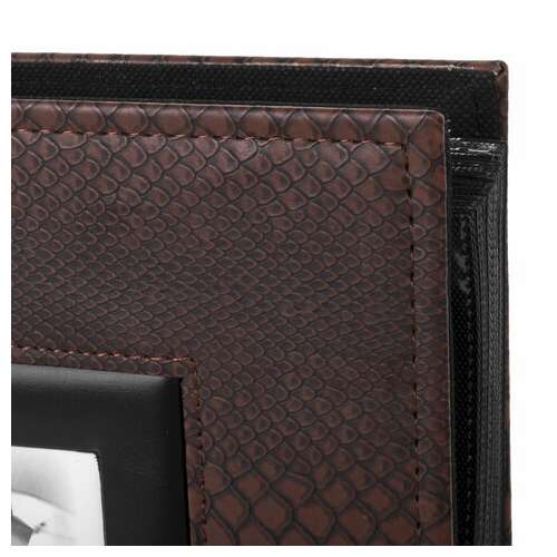  Фотоальбом brauberg на 500 фотографий 10х15 см, обложка под кожу рептилии, рамка для фото, бокс, коричневый, 390680 | Фотоальбомы