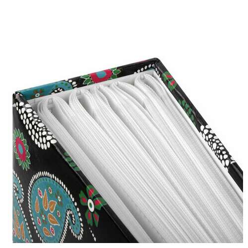 Фотоальбом brauberg на 304 фотографии 10х15 см, твердая обложка, "пейсли", черный с бирюзовым, 390674  Фотоальбом brauberg на 304 фотографии 10х15 см, твердая обложка, "пейсли", черный с бирюзовым, 390674 | Фотоальбомы