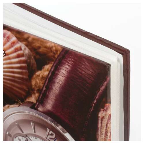  Фотоальбом brauberg на 200 фотографий 10х15 см, твердая обложка, "часы", коричневый, 390667 | Фотоальбомы