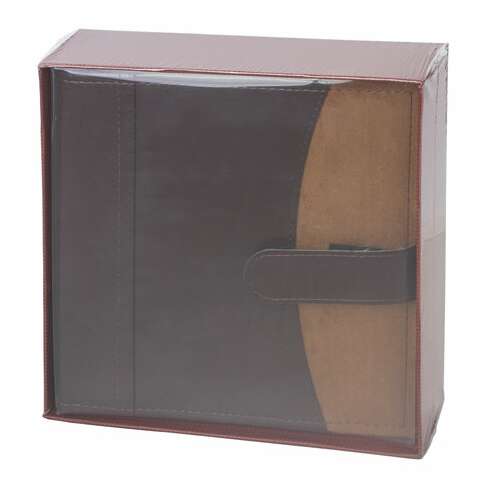  Фотоальбом brauberg на 200 фото 10х15 см, под гладкую кожу, бумажные страницы, застежка, темно-коричневый, 390479 | Фотоальбомы