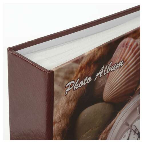  Фотоальбом brauberg на 200 фотографий 10х15 см, твердая обложка, "часы", коричневый, 390667 | Фотоальбомы
