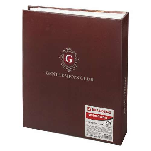  Фотоальбом brauberg на 200 фотографий 10х15 см, твердая обложка, "часы", коричневый, 390667 | Фотоальбомы