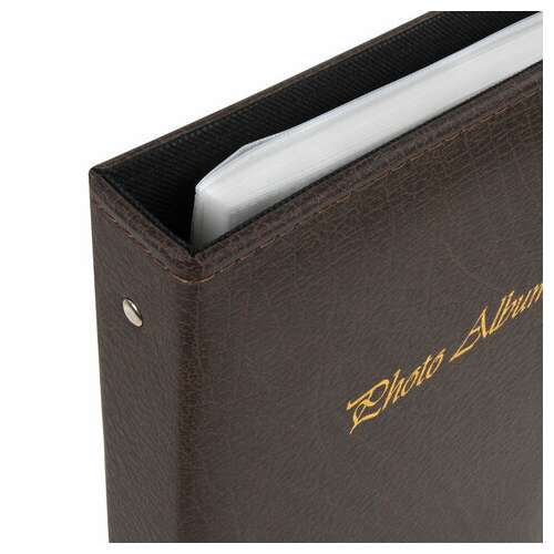  Фотоальбом brauberg на 156 фото 10х15 см, под гладкую кожу, на кольцах, коричневый, 390470 | Фотоальбомы