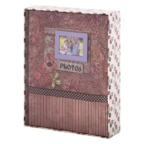  Фотоальбом brauberg на 200 фотографий 10х15 см, твердая обложка, "семья", бокс, красно-коричневый, 390673 | Фотоальбомы