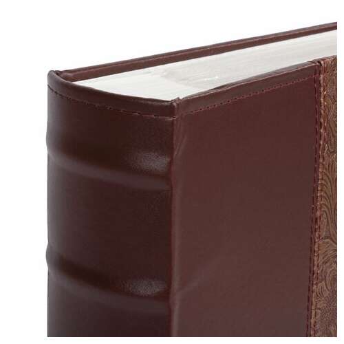  Фотоальбом brauberg на 300 фотографий 10х15 см, обложка под кожу, бумажные страницы, бокс, бордо+бронза, 390681 | Фотоальбомы