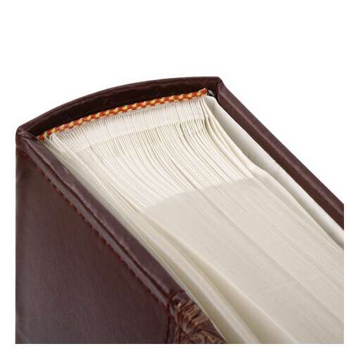  Фотоальбом brauberg на 300 фотографий 10х15 см, обложка под кожу, бумажные страницы, бокс, бордо+бронза, 390681 | Фотоальбомы