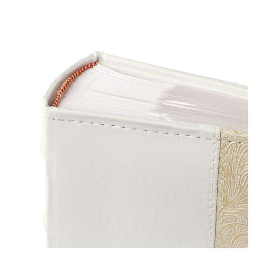  Фотоальбом brauberg на 300 фото 10х15 см, под кожу, бумажные страницы, бокс, белый+золото, 391117 | Фотоальбомы