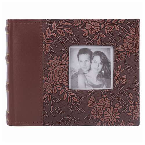  Фотоальбом brauberg на 100 фотографий 10х15 см, обложка под кожу, бумажные страницы, бокс, коричневый, 390693 | Фотоальбомы