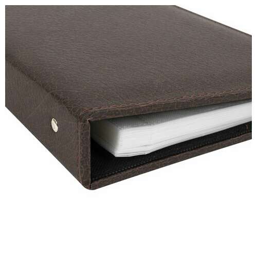  Фотоальбом brauberg на 156 фото 10х15 см, под гладкую кожу, на кольцах, коричневый, 390470 | Фотоальбомы