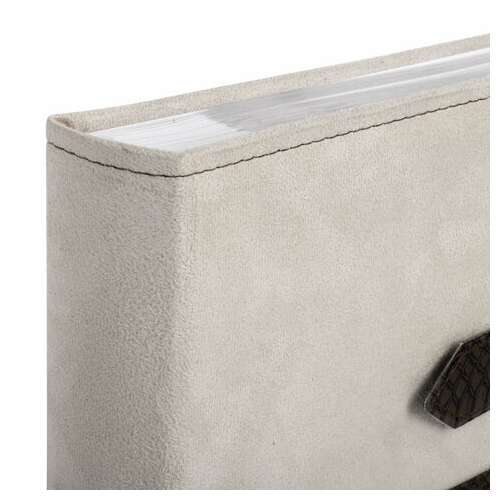  Фотоальбом brauberg на 200 фотографий 10х15 см, под замшу, бумажные страницы, бокс, беж с коричневым, 390679 | Фотоальбомы