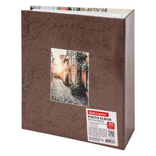  Фотоальбом brauberg "итальянские улочки" на 304 фото 10х15 см, твердая обложка, термосклейка, 391167 | Фотоальбомы