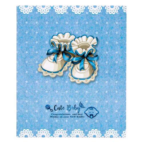  Фотоальбом brauberg "baby shoes" на 200 фото 10х15 см, твердая обложка, термосклейка, голубой, 39114, 391147 | Фотоальбомы
