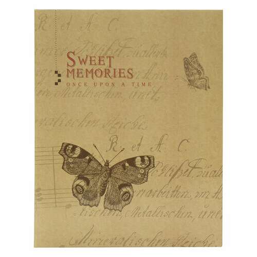  Фотоальбом brauberg "бабочка, крафт" на 200 фото 10х15 см, твердая обложка, термосварка, 391164 | Фотоальбомы