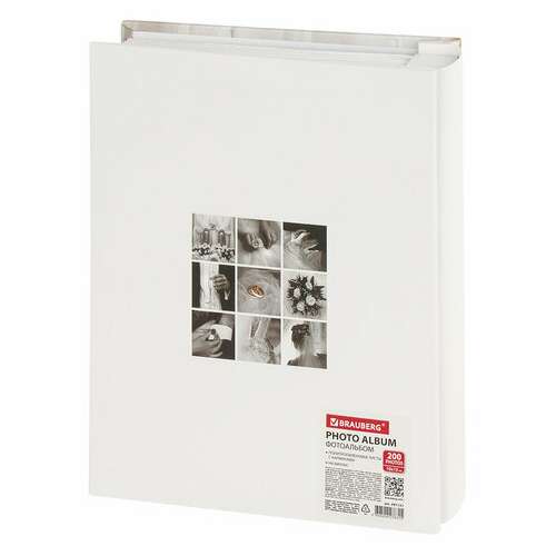  Фотоальбом brauberg "кольца и жемчуг" на 200 фото 10х15 см, твердая обложка, переплет, бокс, 391151 | Фотоальбомы