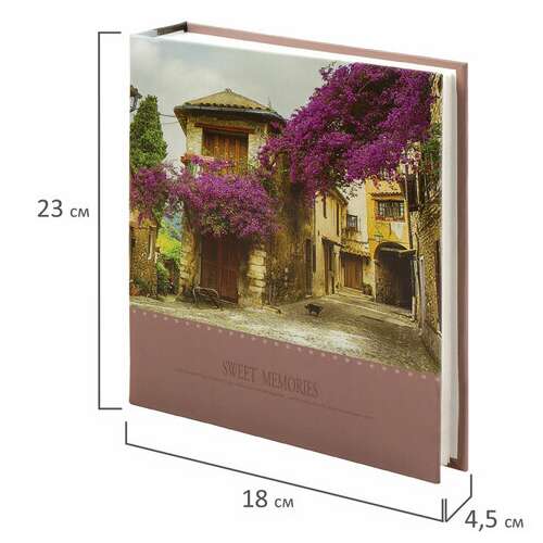  Фотоальбом brauberg "цветущая улица" на 200 фото 10х15 см, твердая обложка, термосварка, 391163 | Фотоальбомы