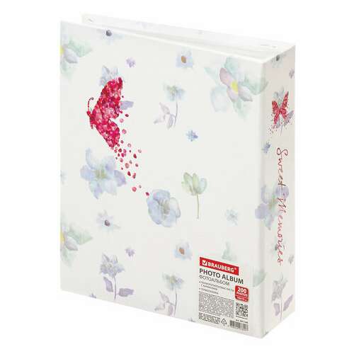 Фотоальбом brauberg "на крыльях любви" на 200 фото 10х15 см, твердая обложка, термосварка, 391160 | Фотоальбомы