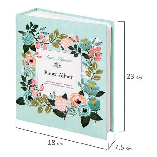  Фотоальбом brauberg "цветочный узор" на 304 фото 10х15 м, твердая обложка, термосклейка, 391162 | Фотоальбомы