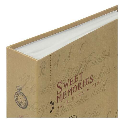  Фотоальбом brauberg "часы, крафт" на 200 фото 10х15 см, твердая обложка, термосварка, 391165 | Фотоальбомы