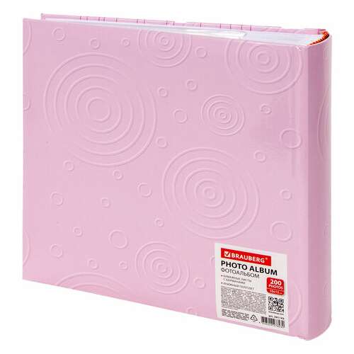 Фотоальбом brauberg "baby girl" на 200 фото 10х15 см, твердая обложка, бумажные страницы, бокс, розовый, 391143 | Фотоальбомы
