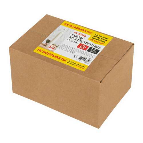  Свечи хозяйственные maxi life, до 6 часов, комплект 25 шт., h=170 мм, d=21 мм, в коробке, laima, 609203 | Свечи хозяйственные