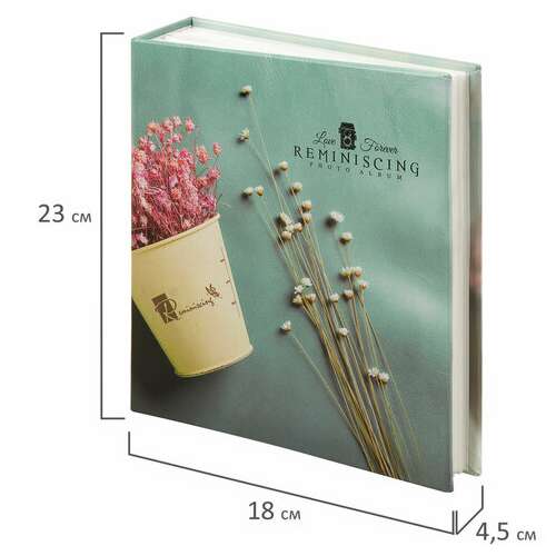  Фотоальбом brauberg "на бирюзовом фоне" на 200 фото 10х15 см, твердая обложка, термосварка, 391166 | Фотоальбомы