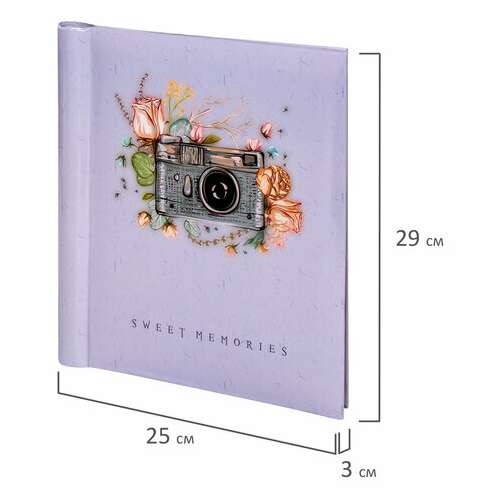  Фотоальбом brauberg "фотоаппарат" 20 магнитных листов, 23х28 см, спираль, 391161 | Фотоальбомы