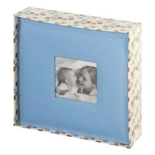  Фотоальбом brauberg "cute baby" на 200 фото 10х15 см, под кожу, бумажные страницы, бокс, синий, 391142 | Фотоальбомы