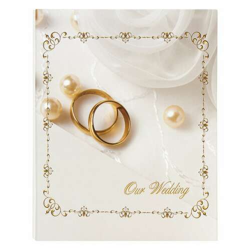  Фотоальбом brauberg "кольца и жемчуг" на 200 фото 10х15 см, твердая обложка, переплет, бокс, 391151 | Фотоальбомы