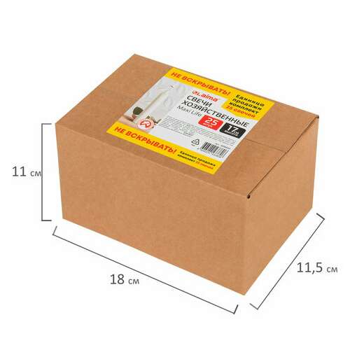  Свечи хозяйственные maxi life, до 6 часов, комплект 25 шт., h=170 мм, d=21 мм, в коробке, laima, 609203 | Свечи хозяйственные