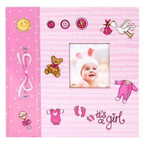  Фотоальбом brauberg "it's a girl" на 200 фото 10х15 см, твердая обложка, бумажные страницы, бокс, розовый, 391145 | Фотоальбомы