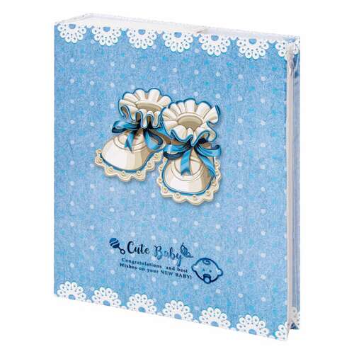  Фотоальбом brauberg "baby shoes" на 200 фото 10х15 см, твердая обложка, термосклейка, голубой, 39114, 391147 | Фотоальбомы