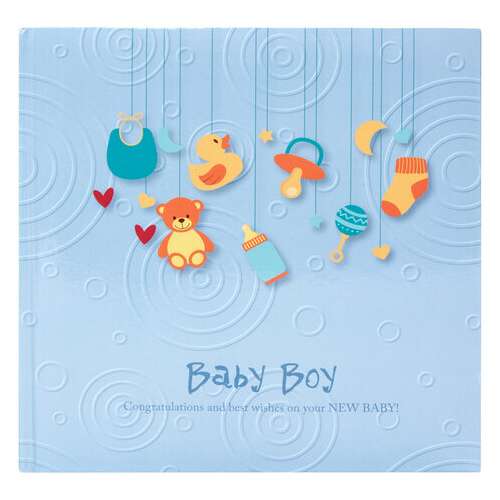  Фотоальбом brauberg "baby boy" на 200 фото 10х15 см, твердая обложка, бумажная страница, бокс, голубой, 391144 | Фотоальбомы