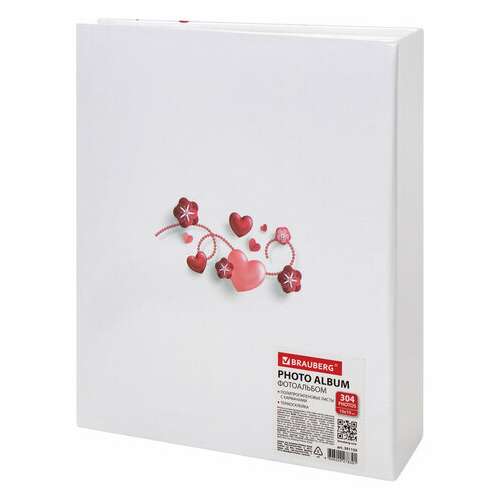  Фотоальбом brauberg "любовные истории" на 304 фото 10х15см, твердая обложка, термосклейка, 391159 | Фотоальбомы
