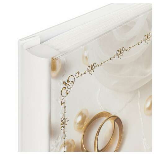  Фотоальбом brauberg "кольца и жемчуг" на 200 фото 10х15 см, твердая обложка, переплет, бокс, 391151 | Фотоальбомы